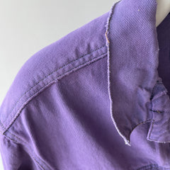 1990s Calvin Klein Soft and Slouchy Over-dyed Lilac Purple Denim Jean Jacket