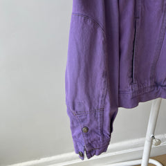 1990s Calvin Klein Soft and Slouchy Over-dyed Lilac Purple Denim Jean Jacket