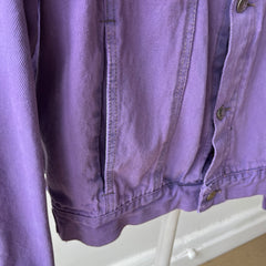 1990s Calvin Klein Soft and Slouchy Over-dyed Lilac Purple Denim Jean Jacket