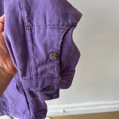 1990s Calvin Klein Soft and Slouchy Over-dyed Lilac Purple Denim Jean Jacket