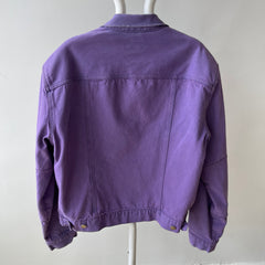 1990s Calvin Klein Soft and Slouchy Over-dyed Lilac Purple Denim Jean Jacket