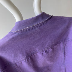 1990s Calvin Klein Soft and Slouchy Over-dyed Lilac Purple Denim Jean Jacket