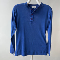 1990s Fitted Blue Gap Henley Long Sleeve
