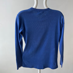 1990s Fitted Blue Gap Henley Long Sleeve