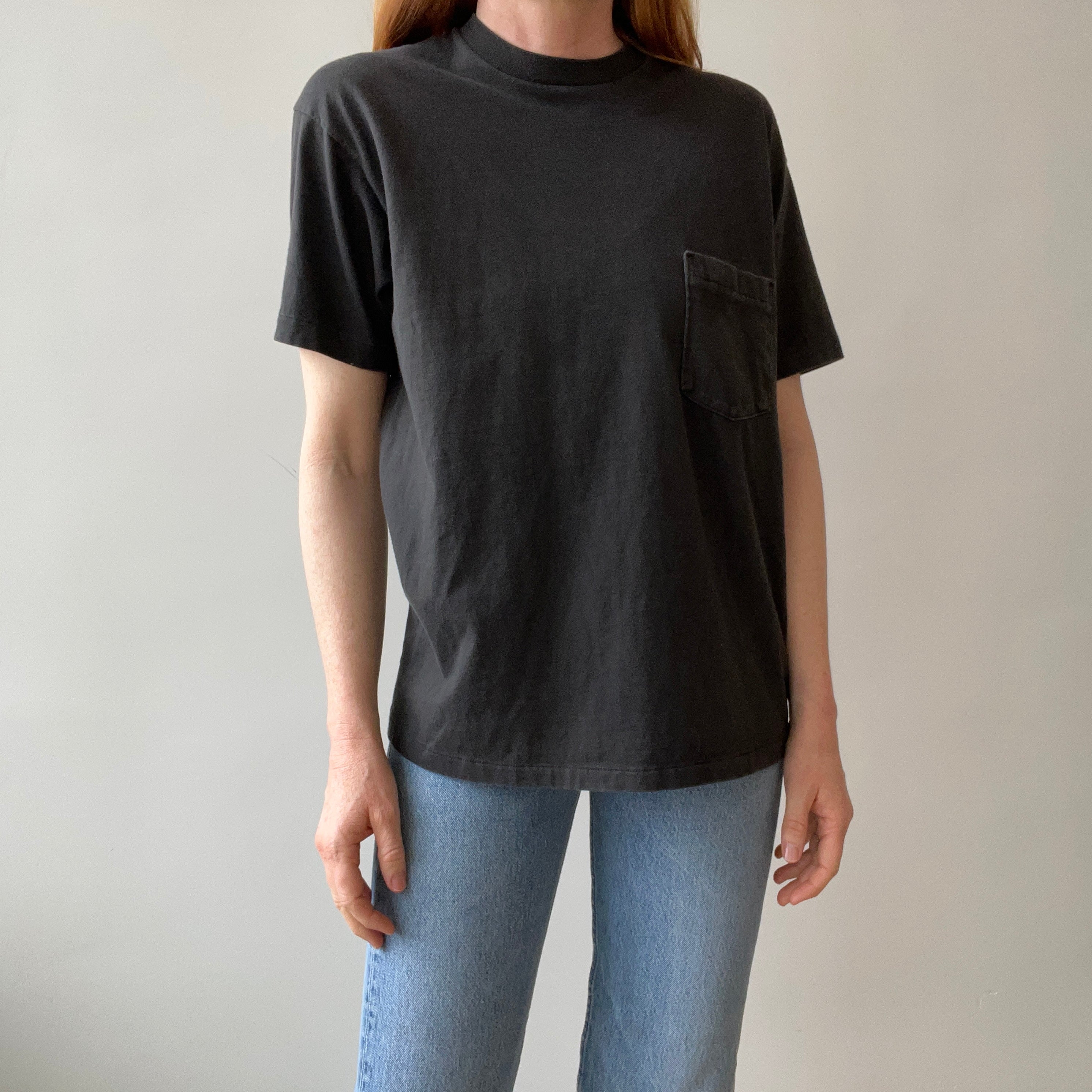 1990s Faded Black GAP Cotton Pocket T-Shirt - USA Made