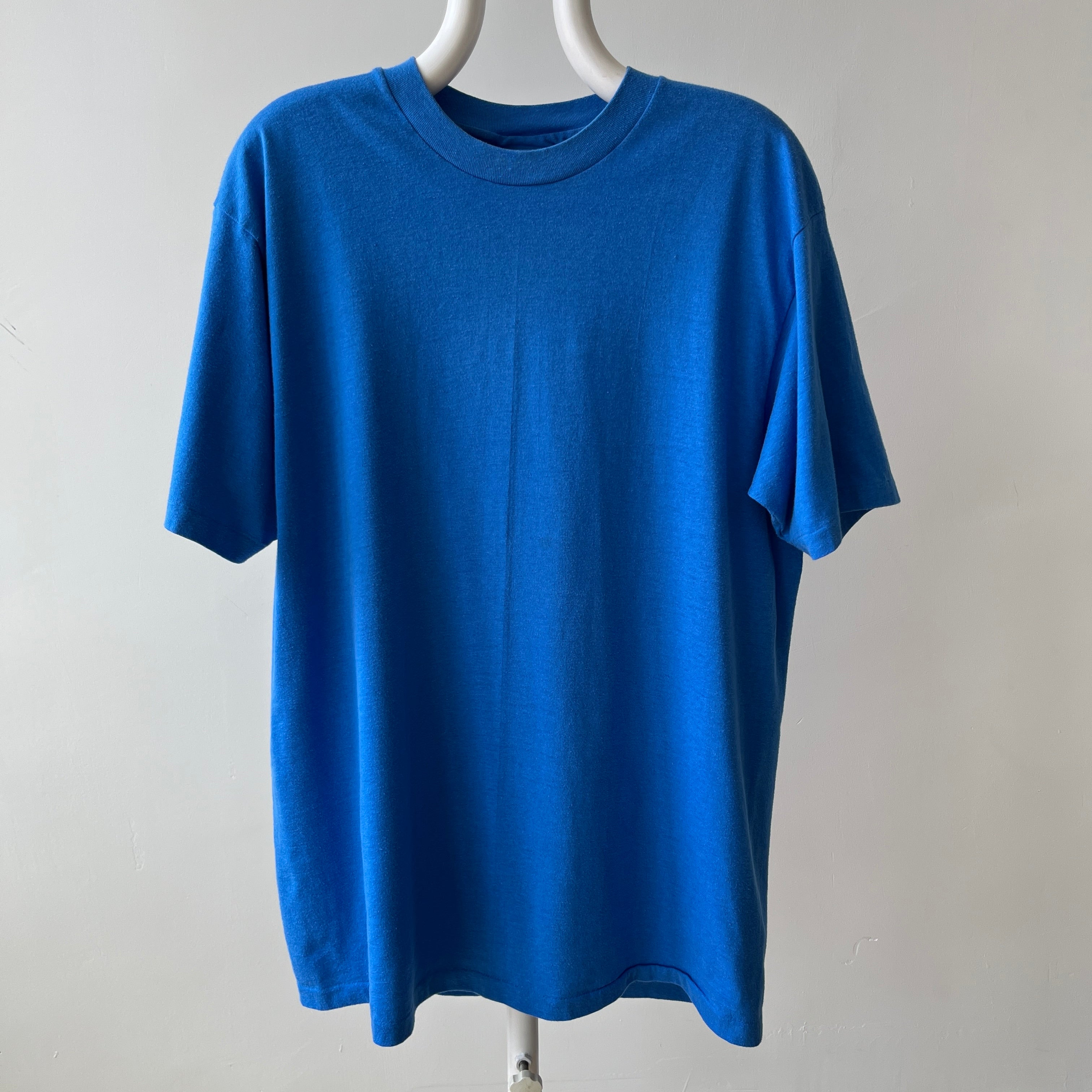 1980s Hanes Blank (French and Dodger) Blue T-Shirt