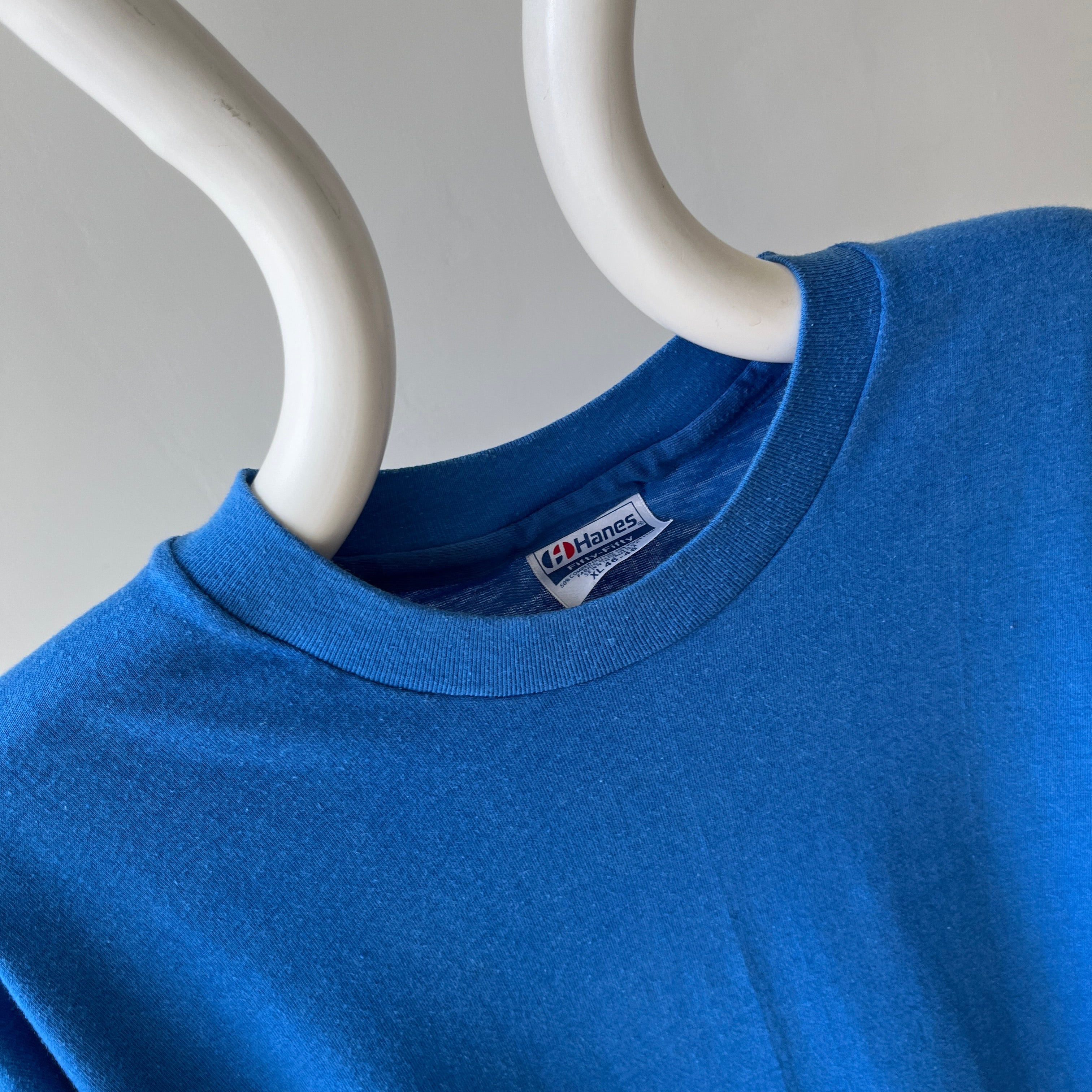 1980s Hanes Blank (French and Dodger) Blue T-Shirt