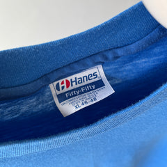 1980s Hanes Blank (French and Dodger) Blue T-Shirt