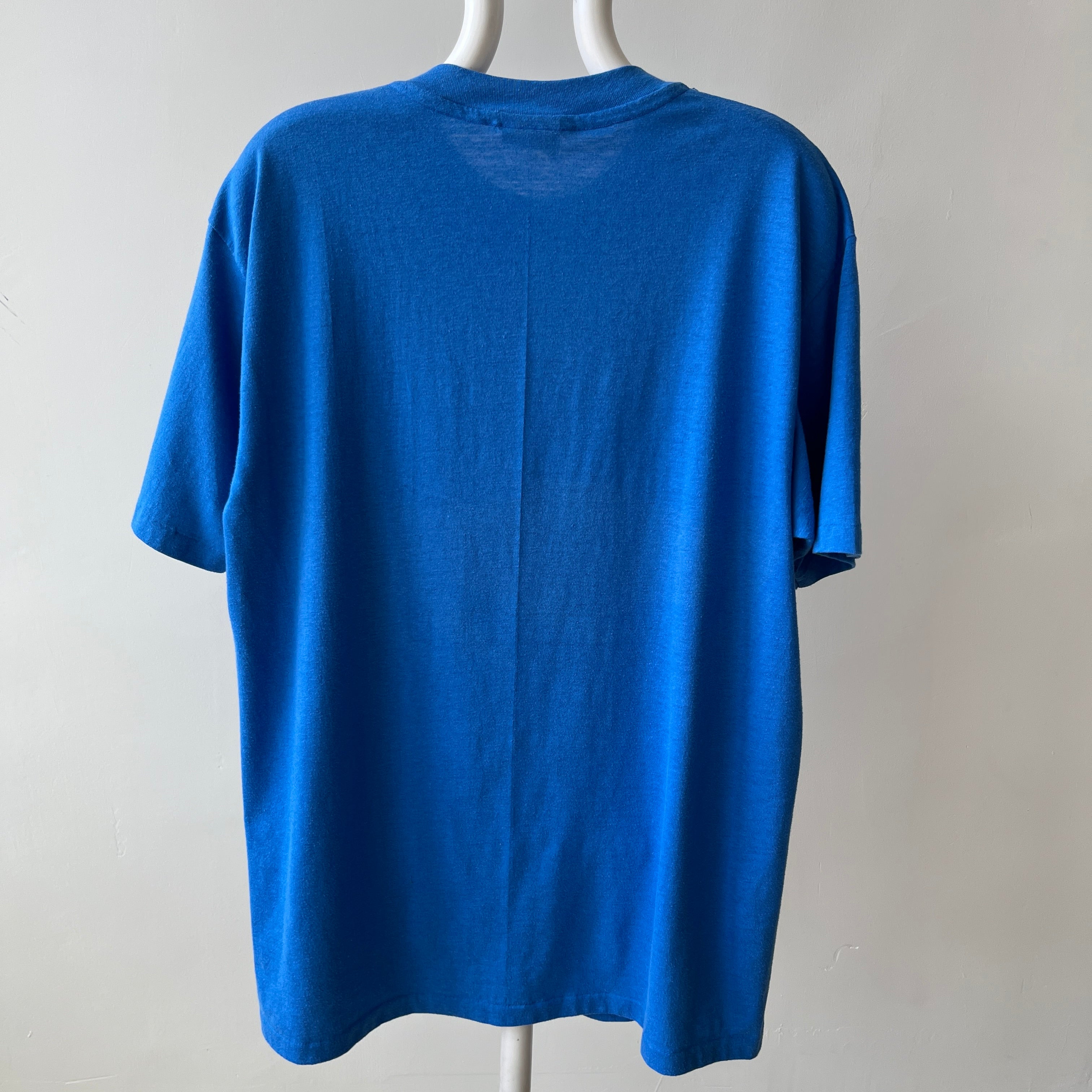 1980s Hanes Blank (French and Dodger) Blue T-Shirt
