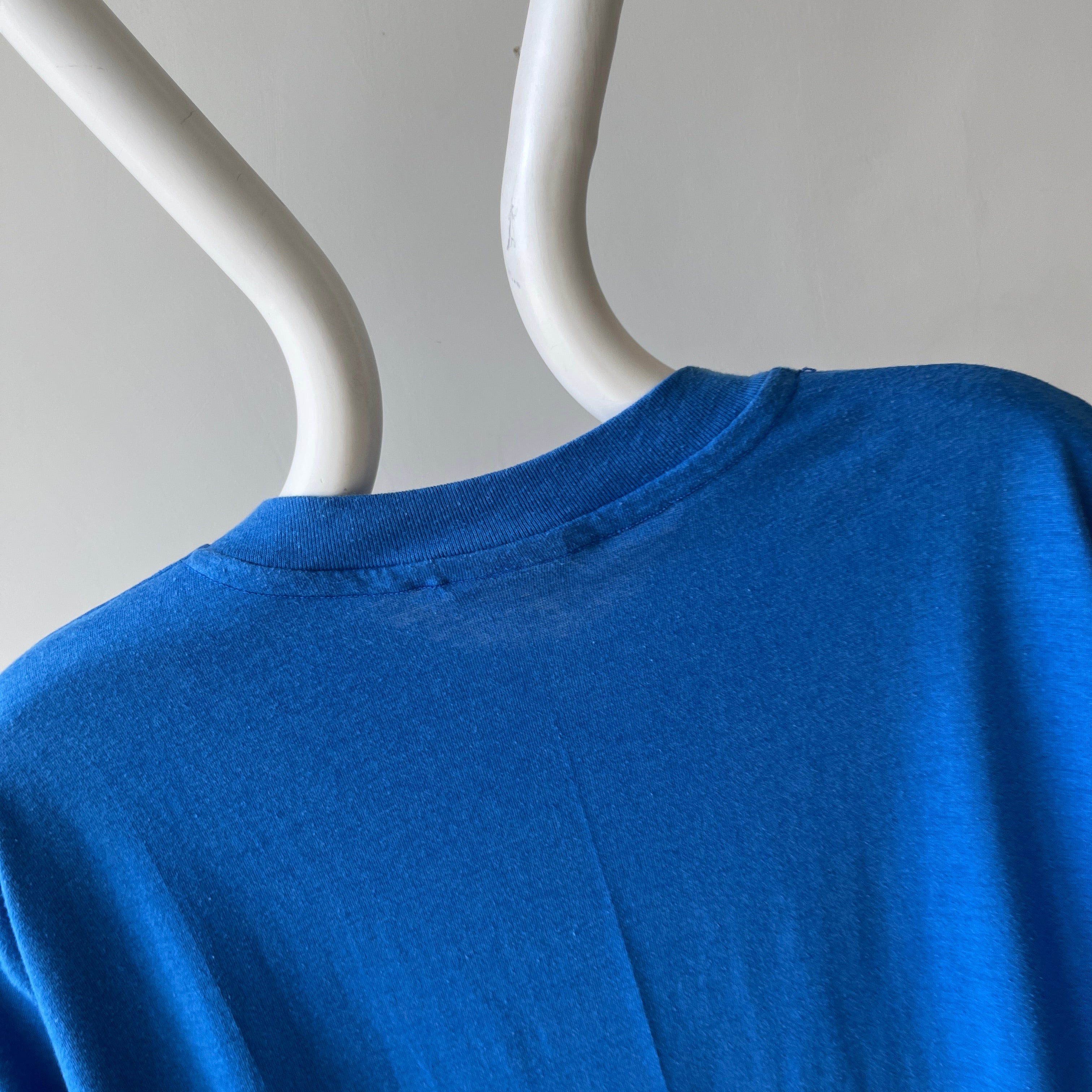 1980s Hanes Blank (French and Dodger) Blue T-Shirt