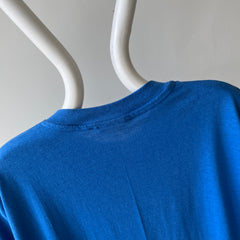 1980s Hanes Blank (French and Dodger) Blue T-Shirt