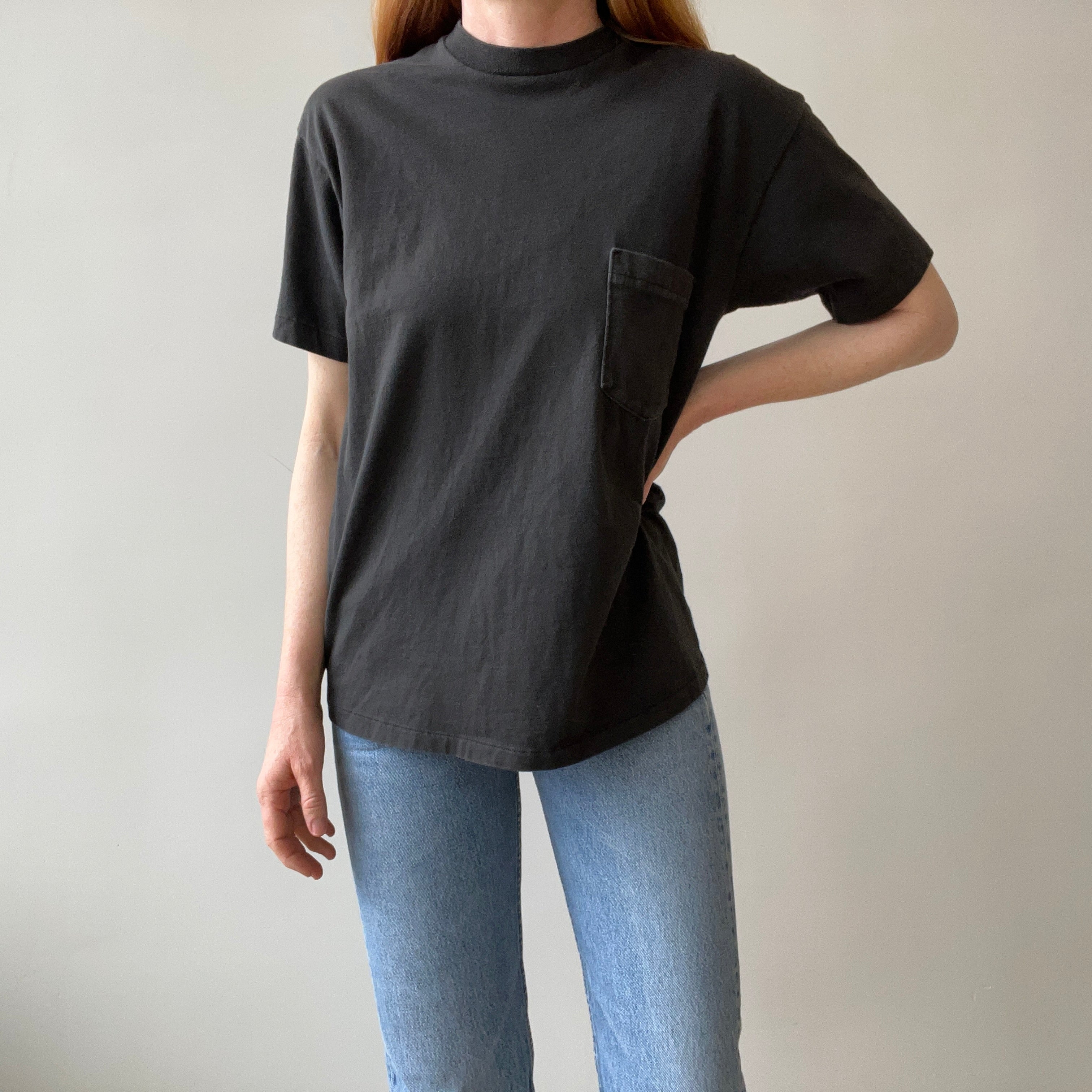 1990s Faded Black GAP Cotton Pocket T-Shirt - USA Made