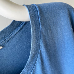 1980s Faded and Worn (SO COOL) Sky Blue Selvedge Pocket T-Shirt by FOTL
