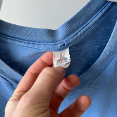 1980s Faded and Worn (SO COOL) Sky Blue Selvedge Pocket T-Shirt by FOTL