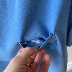 1980s Faded and Worn (SO COOL) Sky Blue Selvedge Pocket T-Shirt by FOTL