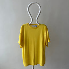 1980s Ultra Thin Larger Blank Yellow T-Shirt - Silky Soft
