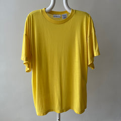 1980s Sunshine Yellow Cotton Knit Slouchy Pocket T-Shirt