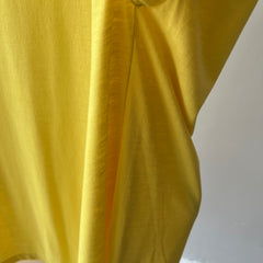 1980s Sunshine Yellow Cotton Knit Slouchy Pocket T-Shirt