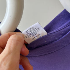 1980s Faded Long Sleeve Purple 50/50 Single Stitch T-Shirt by Sunbelt