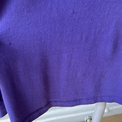 1980s Faded Long Sleeve Purple 50/50 Single Stitch T-Shirt by Sunbelt