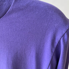 1980s Faded Long Sleeve Purple 50/50 Single Stitch T-Shirt by Sunbelt
