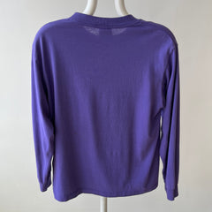 1980s Faded Long Sleeve Purple 50/50 Single Stitch T-Shirt by Sunbelt