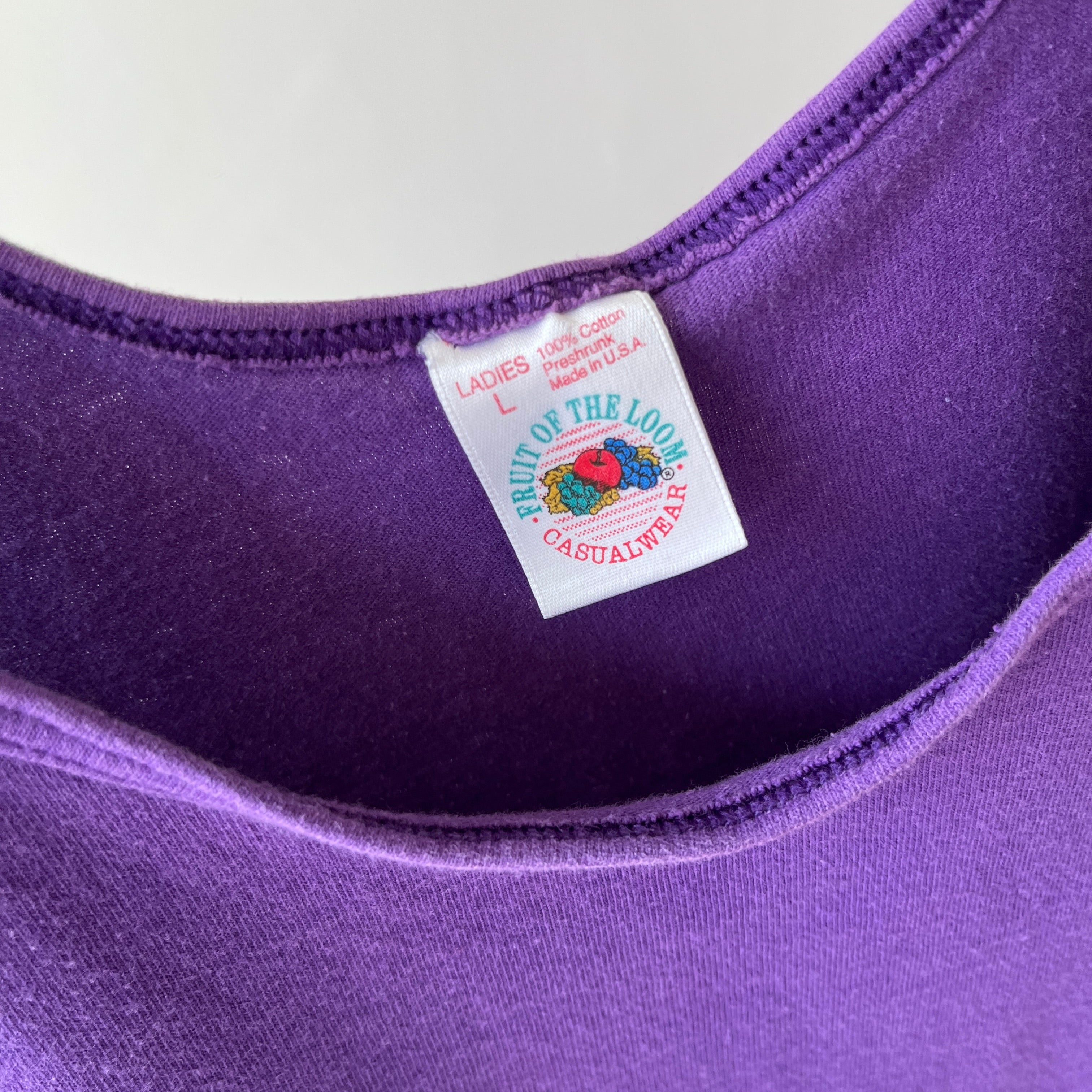 1980/90s Perfectly Purple Cotton Tank by FOTL - Single Stitch