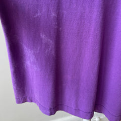 1980s Super Rad Sun Faded Bleached Out Worn Purple Selvedge Pocket T-Shirt