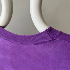 1980s Super Rad Sun Faded Bleached Out Worn Purple Selvedge Pocket T-Shirt