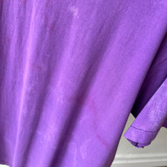 1980s Super Rad Sun Faded Bleached Out Worn Purple Selvedge Pocket T-Shirt