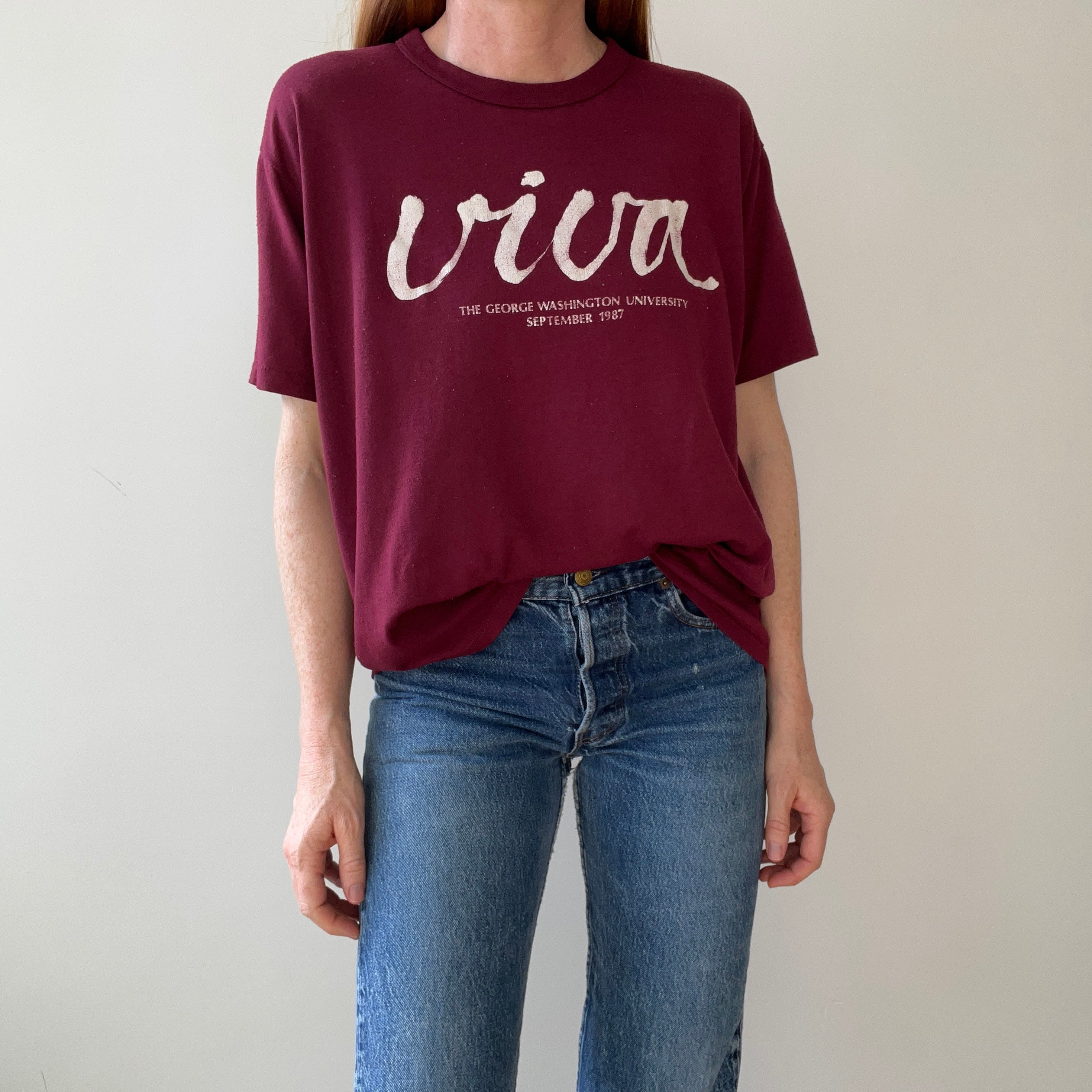 1987 Viva The George Washington University T Shirt