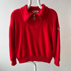 1970s MADE IN ITALY Fila 1/4 Zip Sweater with Mending - ORIGINAL FILA OMG