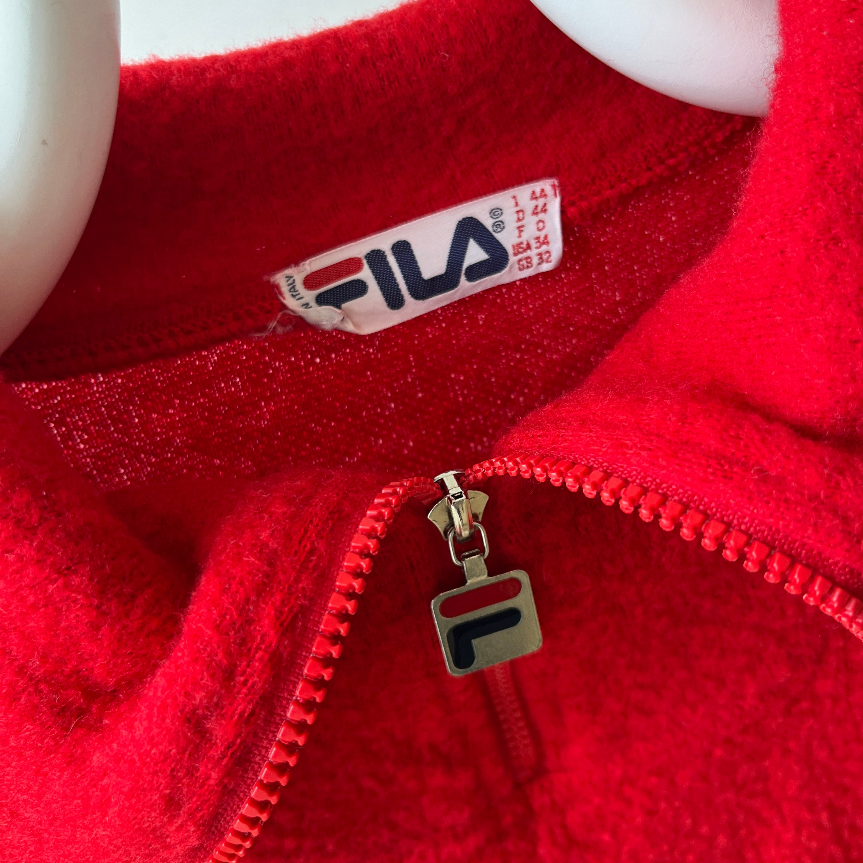 1970s MADE IN ITALY Fila 1/4 Zip Sweater with Mending - ORIGINAL FILA OMG