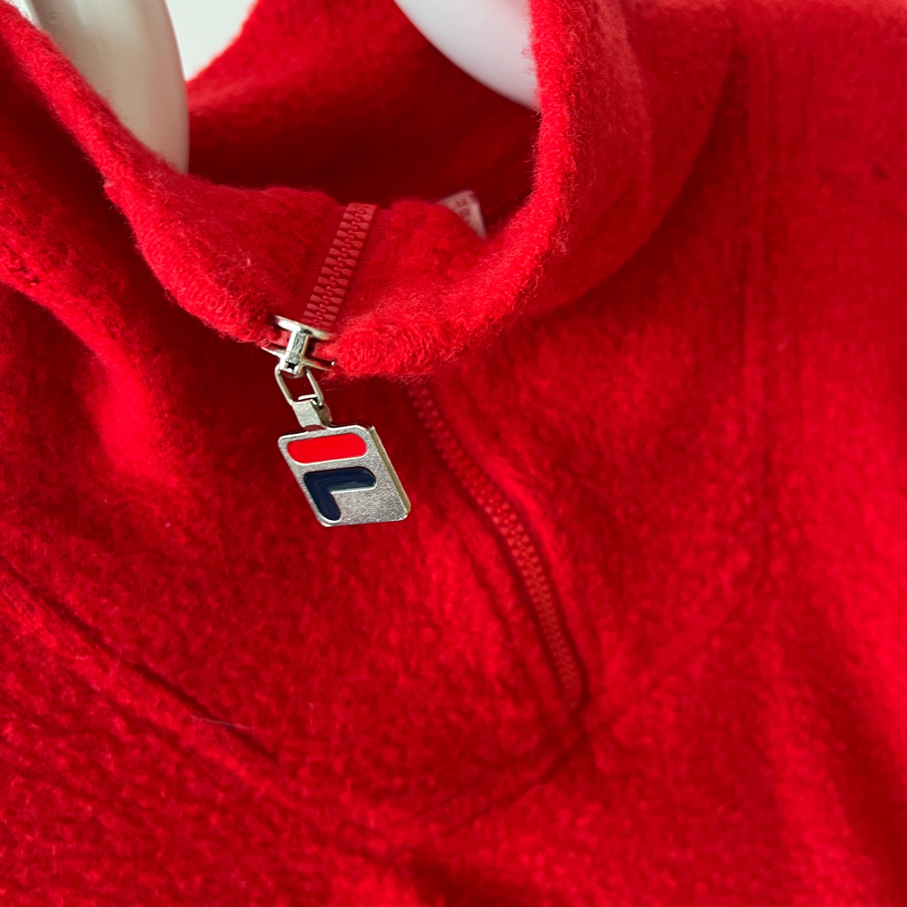 1970s MADE IN ITALY Fila 1/4 Zip Sweater with Mending - ORIGINAL FILA OMG