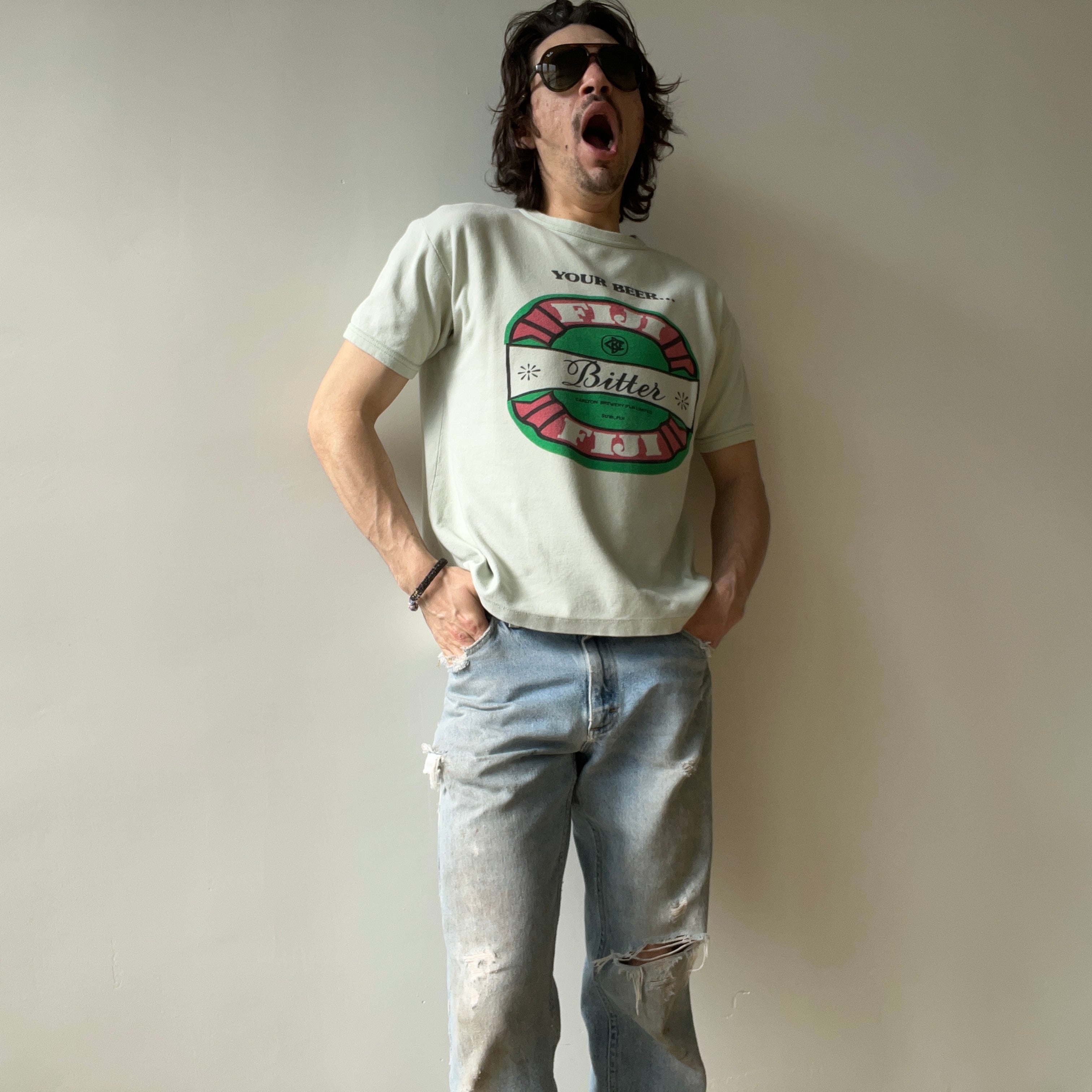 1970s Fiji Bitter Heavyweight Knit Ring Tee - THIS IS RAD