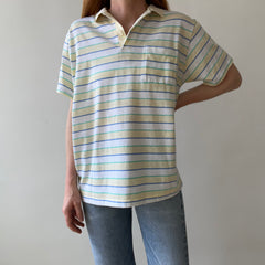 1970/80s Striped Polo Shirt - Pull