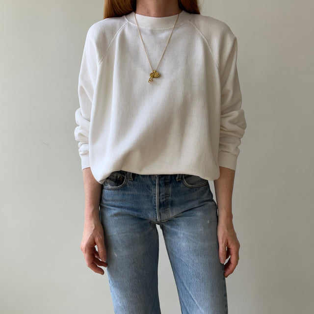 1980s Hanes Natural White Raglan with Sharpie - Pull