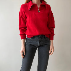 1970s MADE IN ITALY Fila 1/4 Zip Sweater with Mending - ORIGINAL FILA OMG
