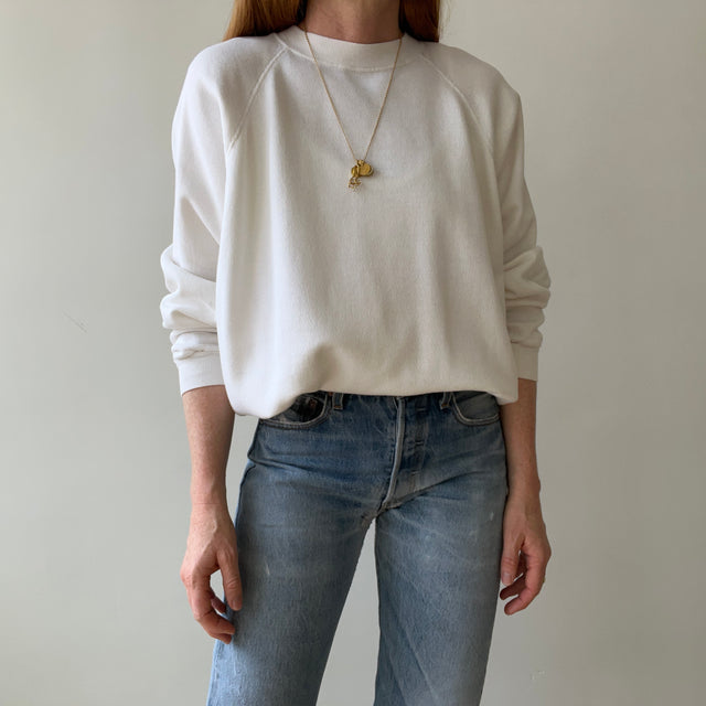 1980s Hanes Natural White Raglan with Sharpie - Pull