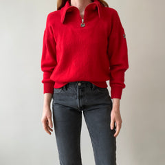 1970s MADE IN ITALY Fila 1/4 Zip Sweater with Mending - ORIGINAL FILA OMG
