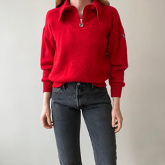 1970s MADE IN ITALY Fila 1/4 Zip Sweater with Mending - ORIGINAL FILA OMG