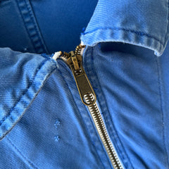 1970s Rare Aldophe Laporte Drop Shoulder Chore Coat with Mending and Replaced Zip