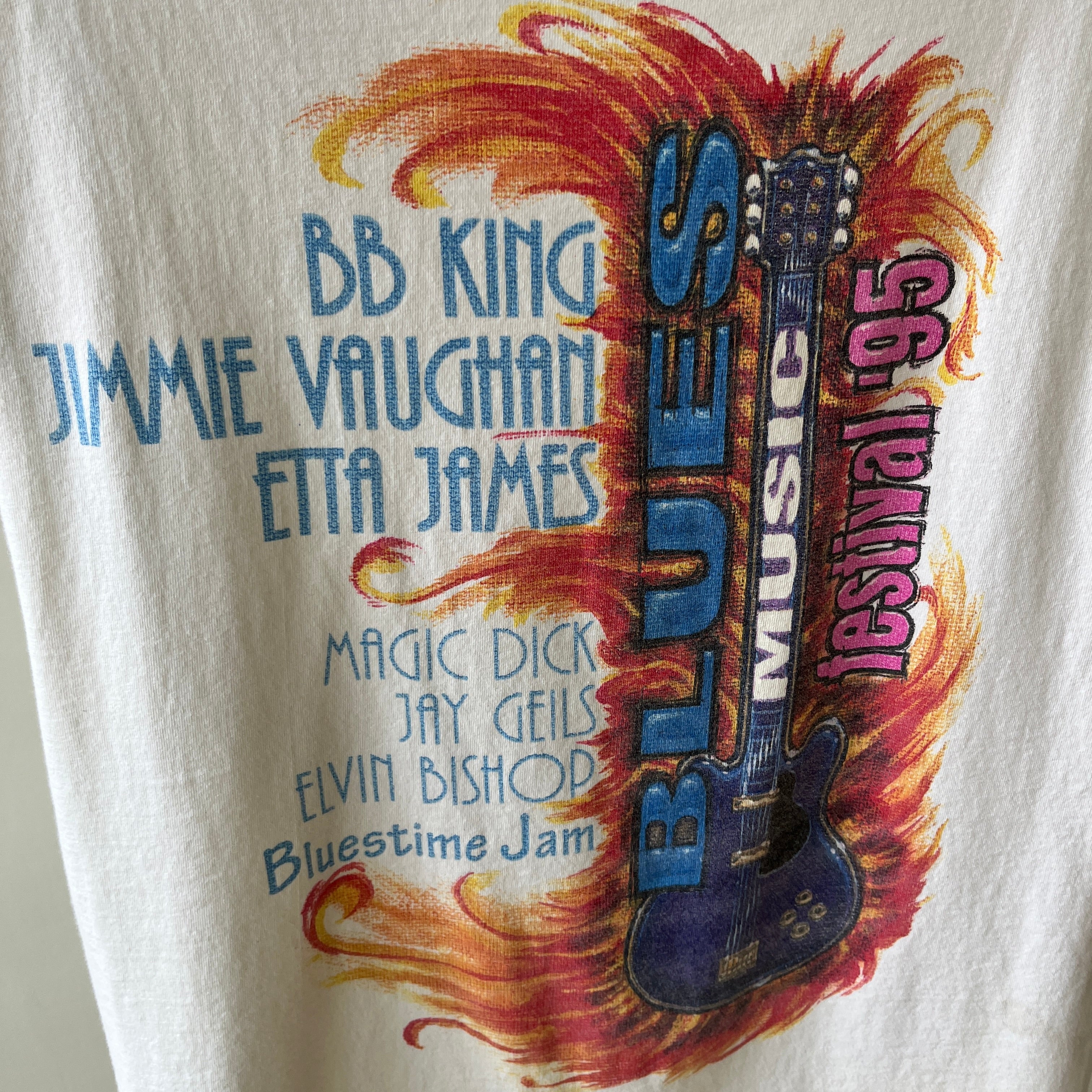 1995 Cut Up BB King, Jimmie Vaughan and Etta James Blues Fest Front and Back T-Shirt