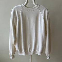 1980s Hanes Natural White Raglan with Sharpie - Pull