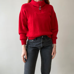 1970s MADE IN ITALY Fila 1/4 Zip Sweater with Mending - ORIGINAL FILA OMG