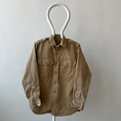 1960's Heavyweight Tan Button-Up Military Shirt