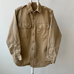 1960's Heavyweight Tan Button-Up Military Shirt