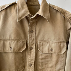 1960's Heavyweight Tan Button-Up Military Shirt