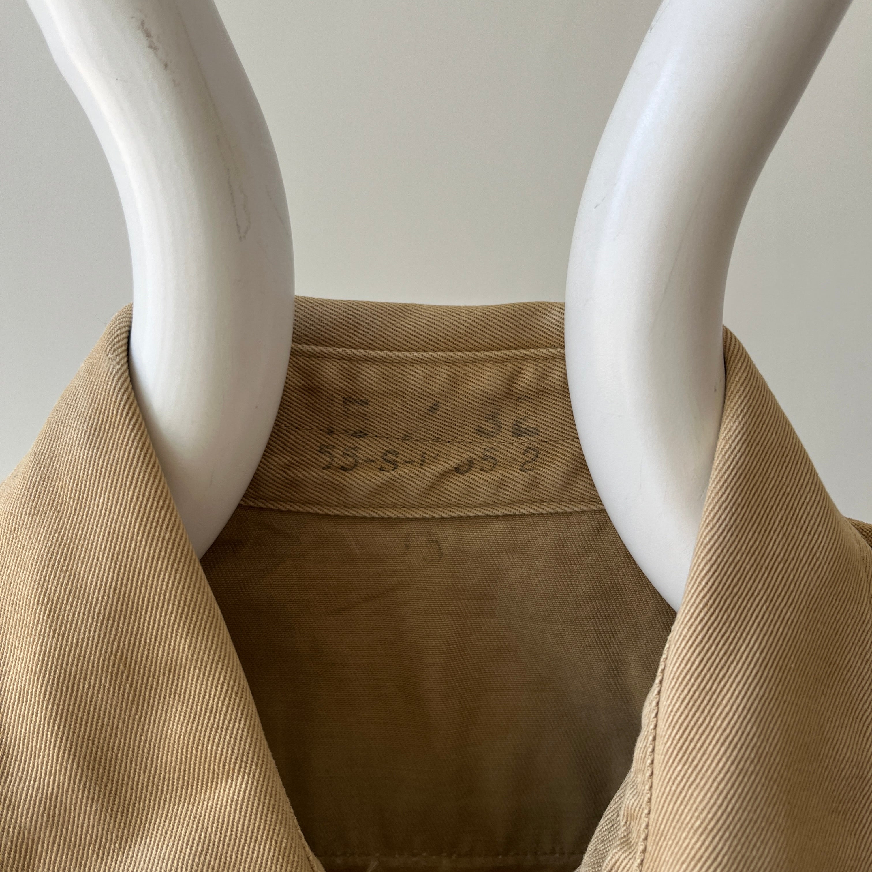 1960's Heavyweight Tan Button-Up Military Shirt