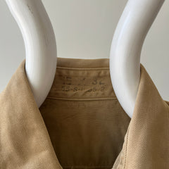 1960's Heavyweight Tan Button-Up Military Shirt